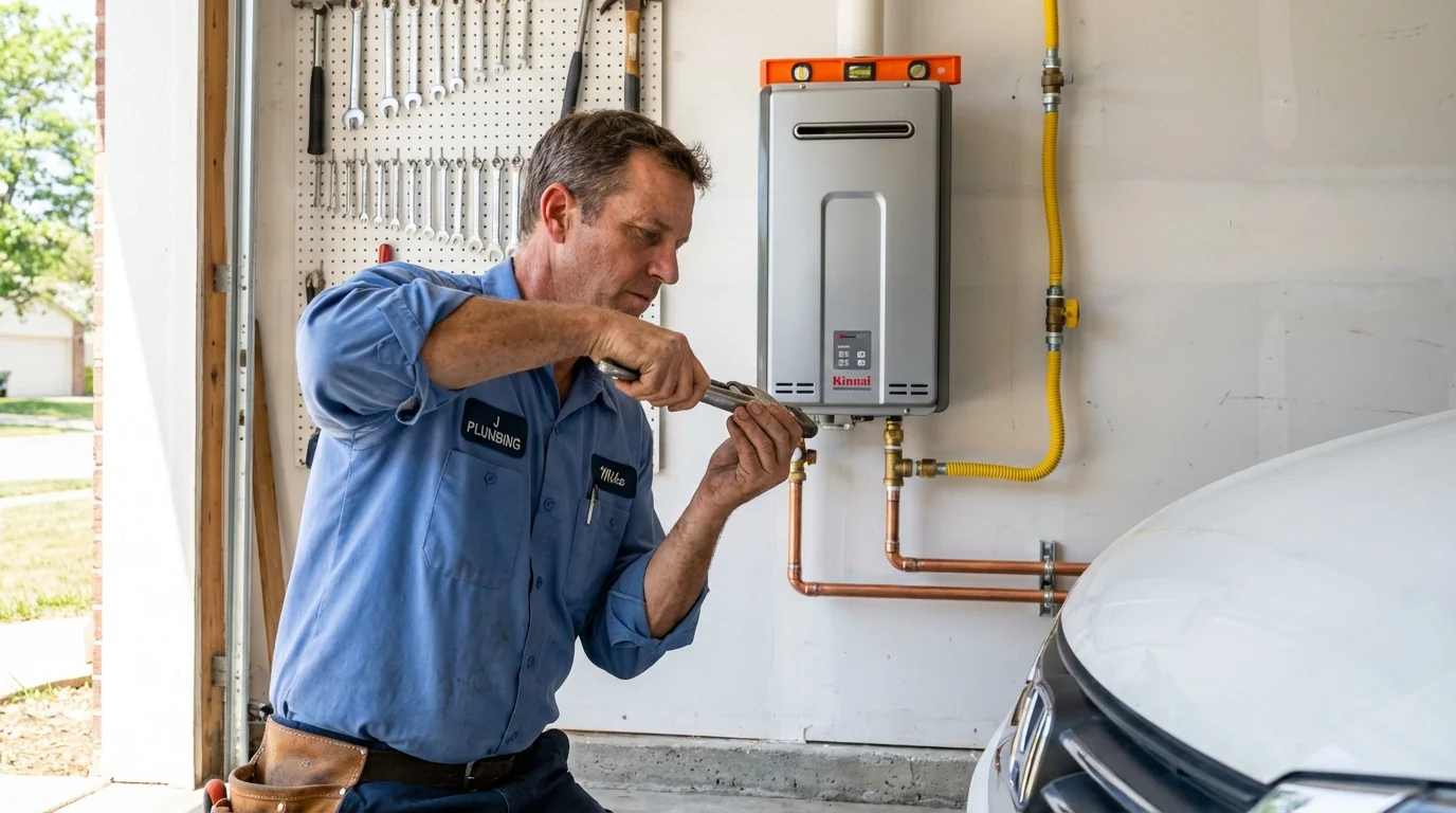 Tankless water heater installation by a Johns Plumbing LLC plumber in Greenport